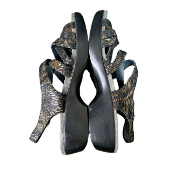 Dansko Dani Strappy Sandals Brown Black Leather EU 40 (US 10-10.5) Slingback - Picture 6 of 9